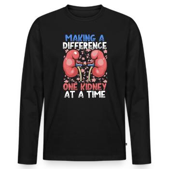 Nephrologie Krankenschwester Medizinischer Beruf Medizin Krankenpflege - Männer Premium Bio Langarmshirt - Schwarz - Vorne - Nico (187cm)