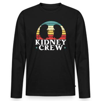Néphrologie Infirmière Emploi médical Médecine Soins infirmiers - T-shirt manches longues Premium bio Homme - noir - Devant - Nico (187cm)