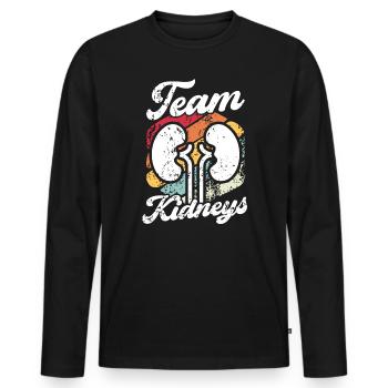 Néphrologie Infirmière Emploi médical Médecine Soins infirmiers - T-shirt manches longues Premium bio Homme - noir - Devant - Nico (187cm)