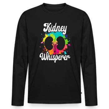 Nephrologie Krankenschwester Medizinischer Beruf Medizin Krankenpflege - Männer Premium Bio Langarmshirt - Schwarz - Vorne - Nico (187cm)