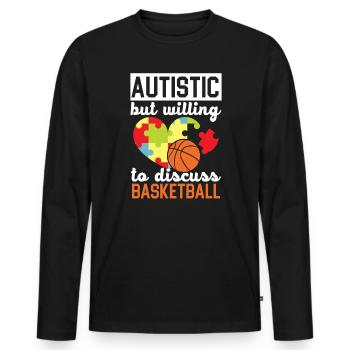 Autisme Basketball Autism Warrior Basketteur - T-shirt manches longues Premium bio Homme - noir - Devant - Nico (187cm)
