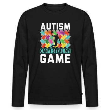 Autisme Basketball Autism Warrior Basketteur - T-shirt manches longues Premium bio Homme - noir - Devant - Nico (187cm)