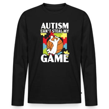 Autisme Basketball Autism Warrior Basketteur - T-shirt manches longues Premium bio Homme - noir - Devant - Nico (187cm)