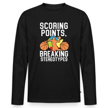 Autisme Basketball Autism Warrior Basketteur - T-shirt manches longues Premium bio Homme - noir - Devant - Nico (187cm)