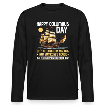 Tag der indigenen Ureinwohner Amerikas - Männer Premium Bio Langarmshirt - Schwarz - Vorne - Nico (187cm)