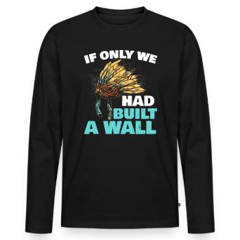 Tag der indigenen Ureinwohner Amerikas - Männer Premium Bio Langarmshirt - Schwarz - Vorne - Nico (187cm)