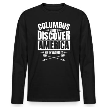 Journée des Amérindiens autochtones - T-shirt manches longues Premium bio Homme - noir - Devant - Nico (187cm)