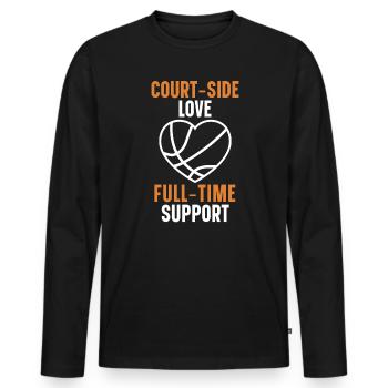 Basketball Girlfriend Love Couple Relationship - T-shirt manches longues Premium bio Homme - noir - Devant - Nico (187cm)