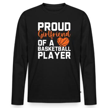 Basketball Girlfriend Love Couple Relationship - T-shirt manches longues Premium bio Homme - noir - Devant - Nico (187cm)