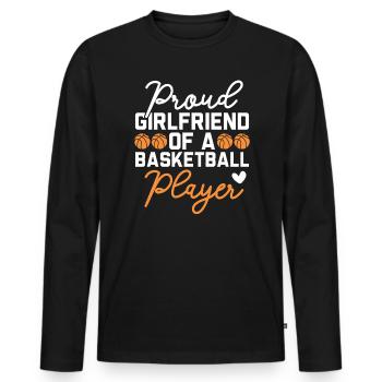 Basketball Girlfriend Love Couple Relationship - T-shirt manches longues Premium bio Homme - noir - Devant - Nico (187cm)