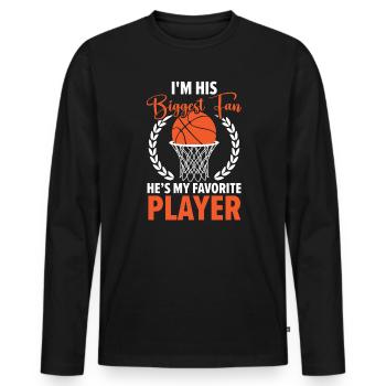 Basketball Girlfriend Love Couple Relationship - T-shirt manches longues Premium bio Homme - noir - Devant - Nico (187cm)
