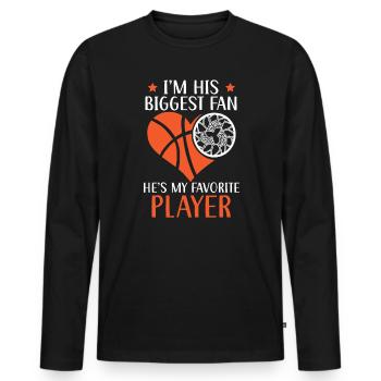 Basketball Girlfriend Love Couple Relationship - T-shirt manches longues Premium bio Homme - noir - Devant - Nico (187cm)