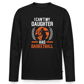 Tochter Basketball Sport Basketball Papa Mama - Männer Premium Bio Langarmshirt - Schwarz - Vorne - Nico (187cm)