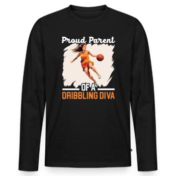 Daughter Basketball Sport Basketball Dad Mom - Men's Premium Organic Long Sleeve Shirt - black - Front - Nico (187cm)