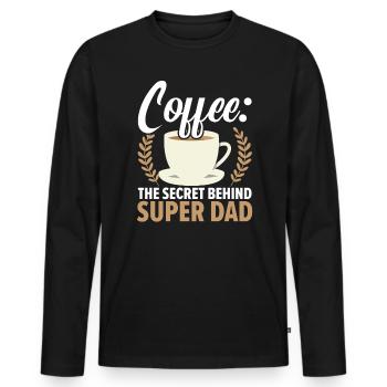 Dad Coffee Drinker Caffeine Daddy Fathers Day - Men's Premium Organic Long Sleeve Shirt - black - Front - Nico (187cm)