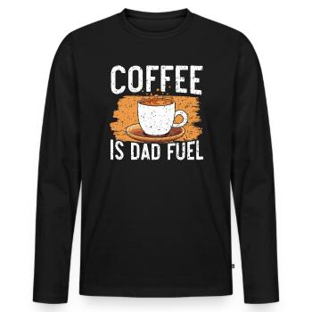 Papa Kaffeetrinker Koffein Papa Vatertag - Männer Premium Bio Langarmshirt - Schwarz - Vorne - Nico (187cm)