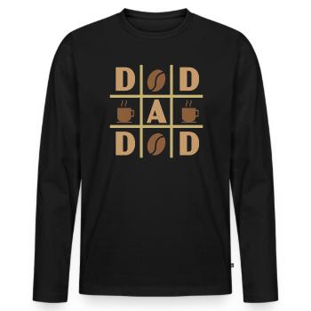 Dad Coffee Drinker Caffeine Daddy Fathers Day - Men's Premium Organic Long Sleeve Shirt - black - Front - Nico (187cm)
