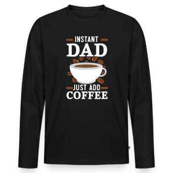 Papa Kaffeetrinker Koffein Papa Vatertag - Männer Premium Bio Langarmshirt - Schwarz - Vorne - Nico (187cm)