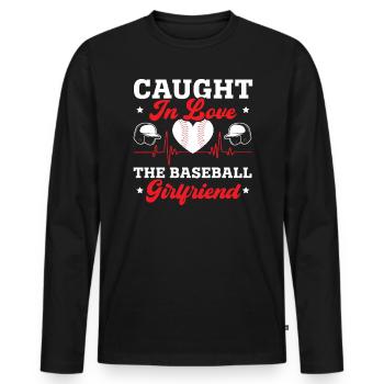 Baseball-Freundin Sportliebhaber Baseball-Fan - Männer Premium Bio Langarmshirt - Schwarz - Vorne - Nico (187cm)