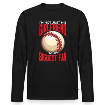 Baseball Girlfriend Sport Lover Baseball Fan - T-shirt manches longues Premium bio Homme - noir - Devant - Nico (187cm)
