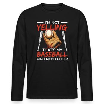 Baseball-Freundin Sportliebhaber Baseball-Fan - Männer Premium Bio Langarmshirt - Schwarz - Vorne - Nico (187cm)