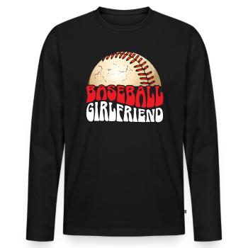 Baseball Girlfriend Sport Lover Baseball Fan - T-shirt manches longues Premium bio Homme - noir - Devant - Nico (187cm)