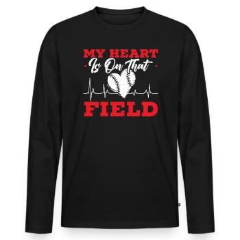 Baseball Girlfriend Sport Lover Baseball Fan - T-shirt manches longues Premium bio Homme - noir - Devant - Nico (187cm)