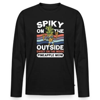 Ananas Mama Hallo Sommer Mutterschaft Muttertag - Männer Premium Bio Langarmshirt - Schwarz - Vorne - Nico (187cm)