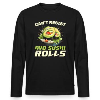 Avocado Sushi Roll Nigiri Avocado Fruit Guacamole - Men's Premium Organic Long Sleeve Shirt - black - Front - Nico (187cm)