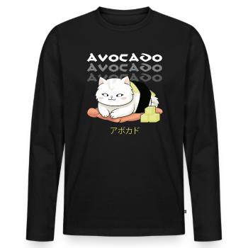Avocado Sushi Roll Nigiri Avocado Fruit Guacamole - Men's Premium Organic Long Sleeve Shirt - black - Front - Nico (187cm)