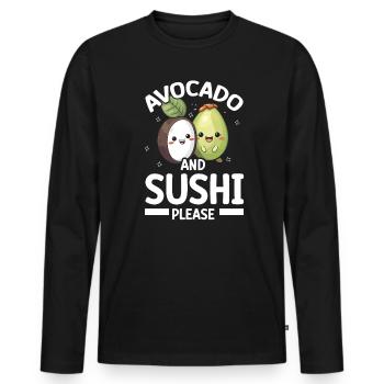 Avocado Sushi Roll Nigiri Avocado Fruit Guacamole - Men's Premium Organic Long Sleeve Shirt - black - Front - Nico (187cm)