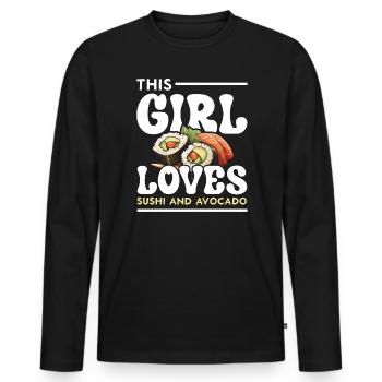 Avocado Sushi Roll Nigiri Avocado Fruit Guacamole - Men's Premium Organic Long Sleeve Shirt - black - Front - Nico (187cm)