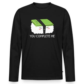 Avocado Sushi Roll Nigiri Avocado Fruit Guacamole - Men's Premium Organic Long Sleeve Shirt - black - Front - Nico (187cm)