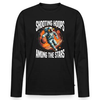 Astronaut Basketball Outerspace Basketball Player - Men's Premium Organic Long Sleeve Shirt - black - Front - Nico (187cm)