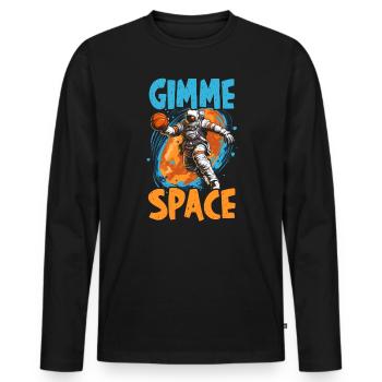 Astronaut Basketball Outerspace Basketball Player - Men's Premium Organic Long Sleeve Shirt - black - Front - Nico (187cm)