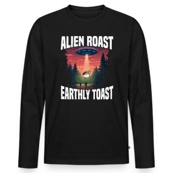Außerirdischer Kaffeeliebhaber Koffein UFO Außerirdisch - Männer Premium Bio Langarmshirt - Schwarz - Vorne - Nico (187cm)