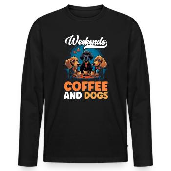 Dogs And Coffee Lover Caffeine Drinker Dog Owner - Men's Premium Organic Long Sleeve Shirt - black - Front - Nico (187cm)