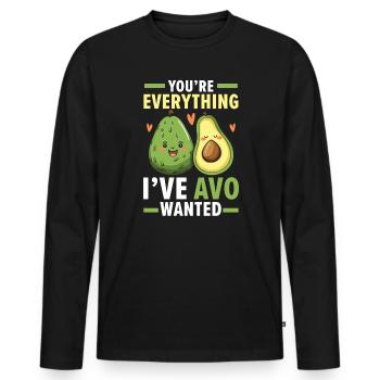 Avocado Paar Beziehung Avocado Frucht Guac - Männer Premium Bio Langarmshirt - Schwarz - Vorne - Nico (187cm)