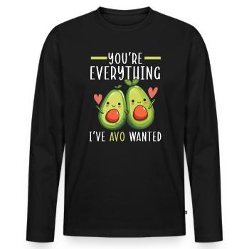 Avocado Couple Relationship Avocado Fruit Guac - Men's Premium Organic Long Sleeve Shirt - black - Front - Nico (187cm)