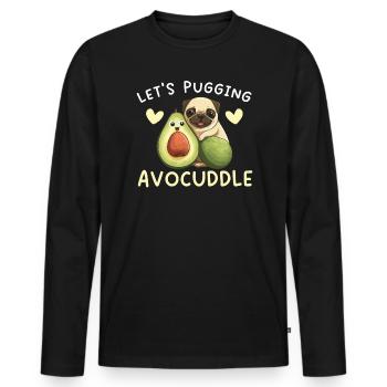 Avocado Couple Relationship Avocado Fruit Guac - Men's Premium Organic Long Sleeve Shirt - black - Front - Nico (187cm)