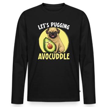 Avocado Couple Relationship Avocado Fruit Guac - Men's Premium Organic Long Sleeve Shirt - black - Front - Nico (187cm)