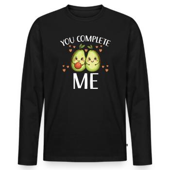 Avocado Couple Relationship Avocado Fruit Guac - Men's Premium Organic Long Sleeve Shirt - black - Front - Nico (187cm)