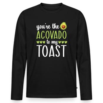 Avocado Couple Relationship Avocado Fruit Guac - Men's Premium Organic Long Sleeve Shirt - black - Front - Nico (187cm)