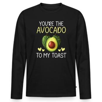 Avocado Paar Beziehung Avocado Frucht Guac - Männer Premium Bio Langarmshirt - Schwarz - Vorne - Nico (187cm)