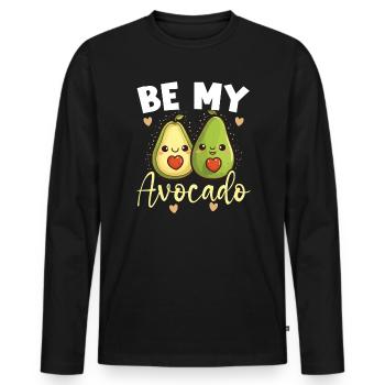 Avocado Couple Relationship Avocado Fruit Guac - Men's Premium Organic Long Sleeve Shirt - black - Front - Nico (187cm)