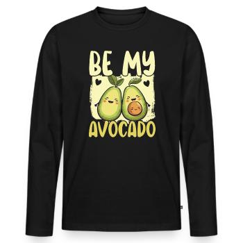 Avocado Couple Relationship Avocado Fruit Guac - Men's Premium Organic Long Sleeve Shirt - black - Front - Nico (187cm)