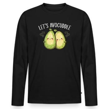 Avocado Couple Relationship Avocado Fruit Guac - Men's Premium Organic Long Sleeve Shirt - black - Front - Nico (187cm)
