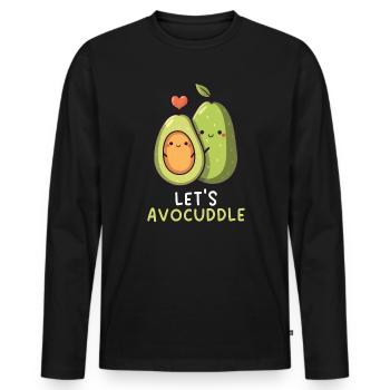 Avocado Couple Relationship Avocado Fruit Guac - Men's Premium Organic Long Sleeve Shirt - black - Front - Nico (187cm)