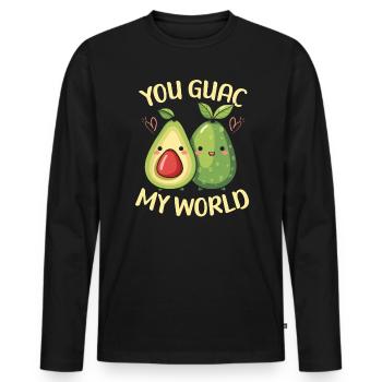 Avocado Paar Beziehung Avocado Frucht Guac - Männer Premium Bio Langarmshirt - Schwarz - Vorne - Nico (187cm)