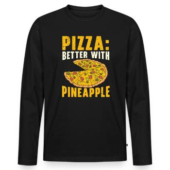 Pizza et ananas Tropical Fruit Pizza Eater - T-shirt manches longues Premium bio Homme - noir - Devant - Nico (187cm)